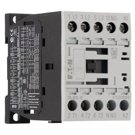 Контактор DILM15-10 (24VDC) 15А 24В/DC 1НВ, Eaton