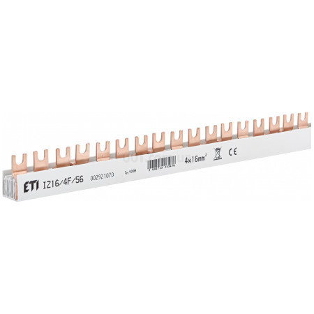 Шина з'єднувальна IZ 16/4F/56 16 мм² 4P 1м FORK 56 модулів, ETI
