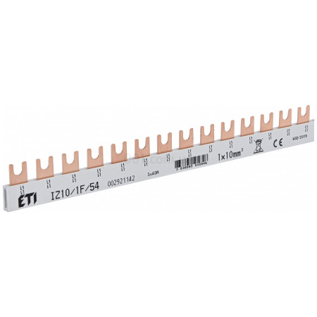 Шина з'єднувальна IZ 10/1F/54 10 мм² 1P 1м FORK 54 модулі, ETI