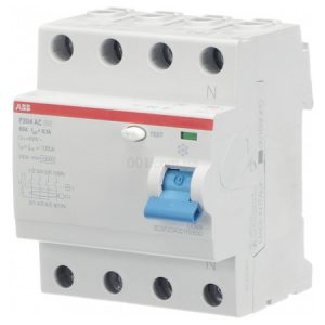 Диференційний вимикач (ПЗВ) F204AC-63/0.1 4P 63А 100мА тип AC, ABB