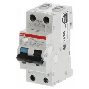 Диференційний автомат DS201 C6 AC30 1P+N 6А 30мА характеристика C тип AC, ABB