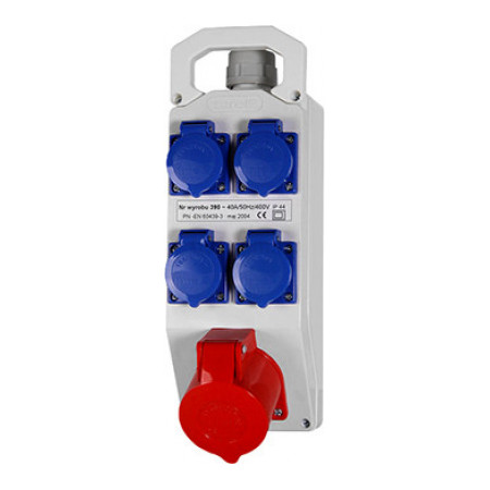 Монтажний набір - розетки 1×32А (3P+PE), 4×16А (2P+PE), TAREL (E.NEXT)