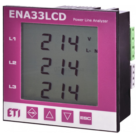 Аналізатор параметрів мережі ENA33LCD 96×96мм 230В/AC, ETI
