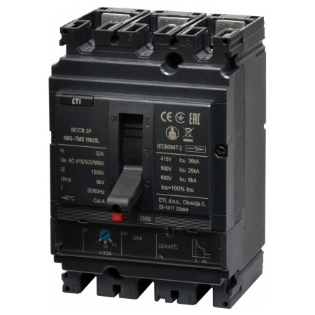 Автоматичний вимикач NBS-TMS 100/3L 3P 32A 36кА, ETI