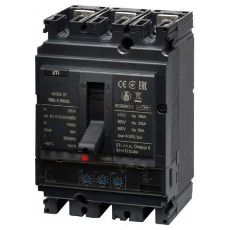 Автоматичний вимикач NBS-E 250/3L 3P 250A 36кА, ETI