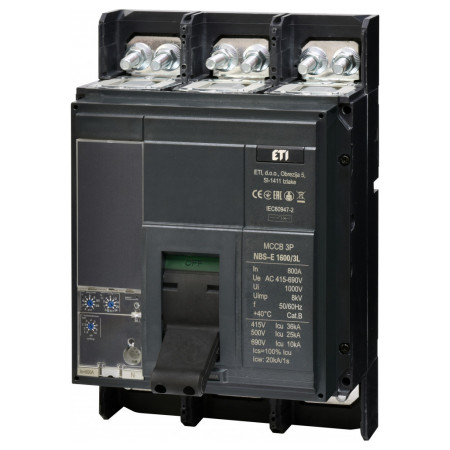 Автоматичний вимикач NBS-E 1600/3L 3P 800A 36кА, ETI