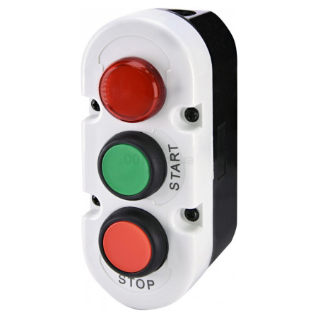 Пост кнопковий 3-модульний "START/STOP" з лампою LED 240V/AC ESE3-V8, ETI
