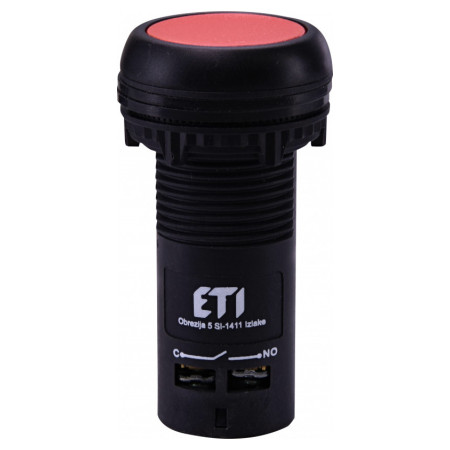 Кнопка моноблочна заглиблена 1НВ+1НЗ червона ECF-11-R, ETI