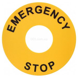 Кільце з написом "Emergency Stop" d=22/60мм EALP, ETI