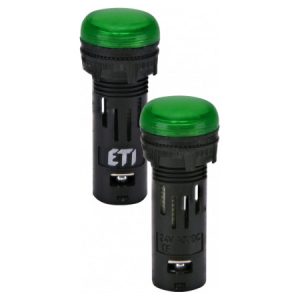 Лампа світлосигнальна LED матова ∅16мм 24V AC/DC зелена ECLI-16-024C-G, ETI