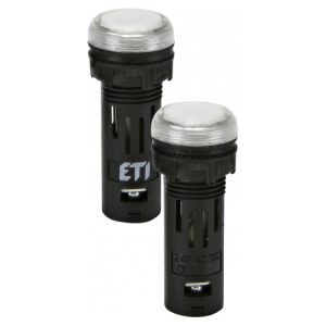 Лампа світлосигнальна LED матова ∅16мм 24V AC/DC біла ECLI-16-024C-W, ETI