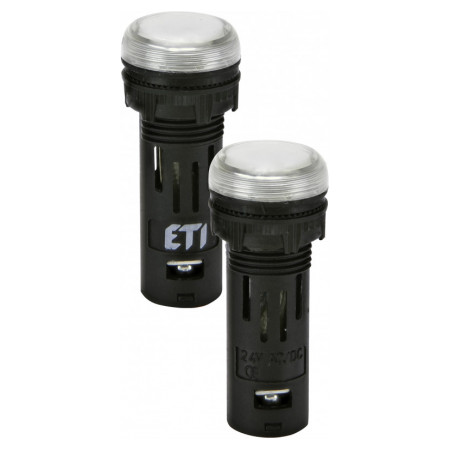 Лампа світлосигнальна LED матова ∅16мм 24V AC/DC біла ECLI-16-024C-W, ETI