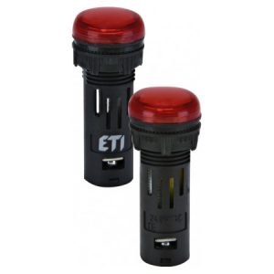 Лампа світлосигнальна LED матова ∅16мм 240V AC червона ECLI-16-240A-R, ETI