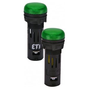Лампа світлосигнальна LED матова ∅16мм 240V AC зелена ECLI-16-240A-G, ETI