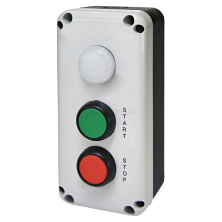 Пост кнопковий 3-модульний "START/STOP" з лампою LED 240V/AC ESB3-V8, ETI