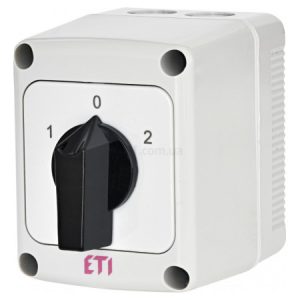 Перемикач кулачковий CS 25 53 PN 3p «1-0-2» 25А в корпусі IP65, ETI