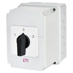 Перемикач кулачковий CS 40 53 PN2 3p «1-0-2» 40А в корпусі IP65, ETI
