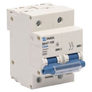 Автоматичний вимикач ВА47-100-C 2Р 80А 10кА, TAKEL