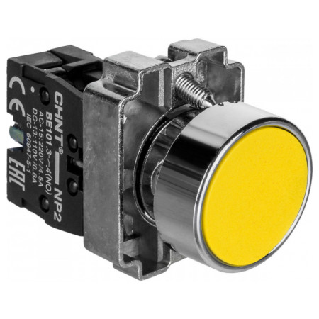 Кнопка без підсвітки жовта 1НВ IP40 NP2-BA51, CHINT
