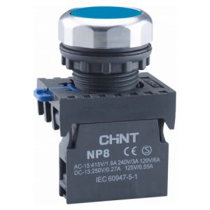 Кнопка без підсвітки синя 1НВ IP65 NP8-10BN/6, CHINT