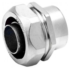 Муфта металорукав-коробка DN26 М25×1,5 (внутрішня різьба) нікельована латунь, DKC (БДК)