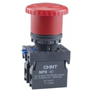 Кнопка "грибок" d40мм з фіксацією червона 1НВ+1НЗ IP65 NP8-11ZS/14, CHINT