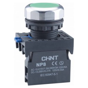Кнопка без підсвітки зелена 1НВ IP65 NP8-10BN/3, CHINT