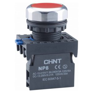 Кнопка без підсвітки червона 1НВ IP65 NP8-10BN/4, CHINT