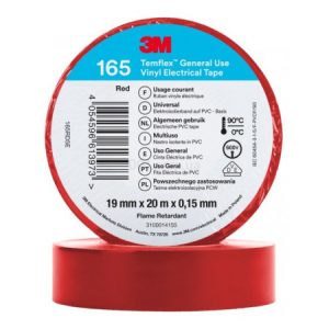 Ізострічка Temflex 165 - 19мм х 20м x 0,15мм червона, 3M