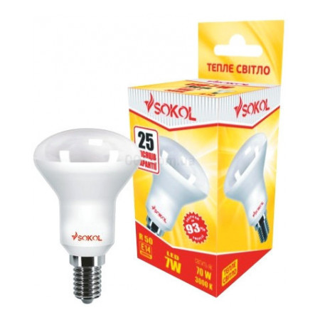 Світлодіодна (LED) лампа R50 AL 7Вт 220В E14 3000К, Sokol