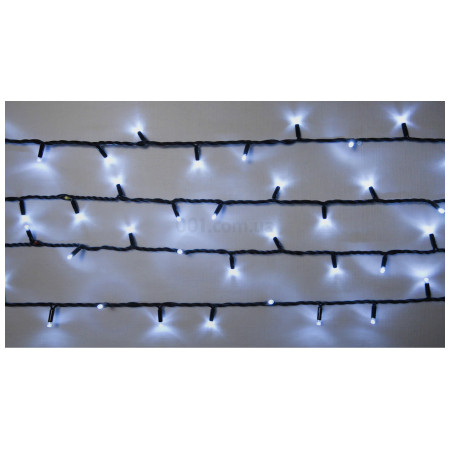 Гірлянда світлодіодна зовнішня STRING 200 LED нитка 20м (2×10м) білий/чорний IP44 EN, Delux