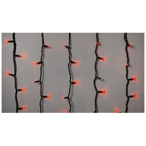 Гірлянда світлодіодна зовнішня ICICLE 108 LED бахрома 2×1м 27 flash червоний/чорний IP44 EN, Delux
