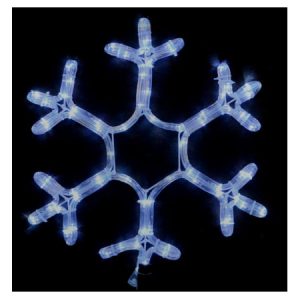 Гірлянда світлодіодна зовнішня MOTIF Snowflake 0,4м 12 flash білий IP44 EN, Delux