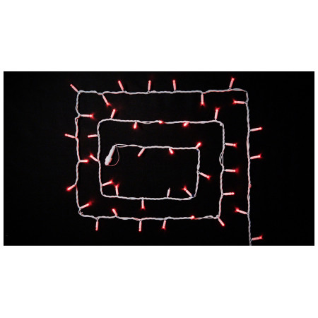 Гірлянда світлодіодна зовнішня STRING 100 LED 10м (2×5м) 20 flash червоний/білий IP44 EN, Delux
