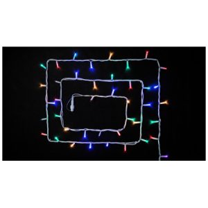 Гірлянда світлодіодна зовнішня STRING 100 LED 10м (2×5м) 20 flash мульти/білий IP44 EN, Delux