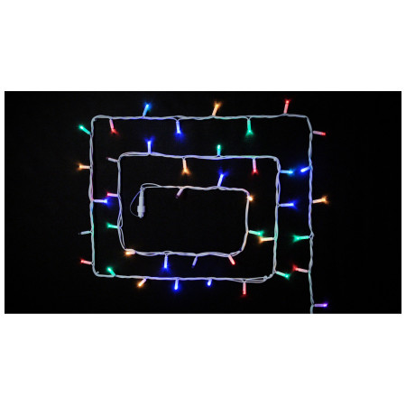Гірлянда світлодіодна зовнішня STRING 100 LED 10м (2×5м) 20 flash мульти/білий IP44 EN, Delux