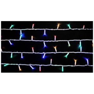 Гірлянда світлодіодна зовнішня STRING 200 LED нитка 20м (2×10м) 40 flash мульти/білий IP44 EN, Delux