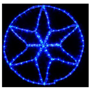 Гірлянда світлодіодна зовнішня MOTIF Star 6-кінцева 0,6×0,6м 13 flash синій IP44 EN, Delux