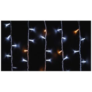 Гірлянда світлодіодна зовнішня ICICLE 108 LED бахрома 2×1м 27 жовтий flash білий/білий IP44 EN, Delux