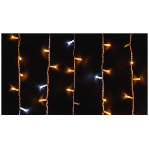 Гірлянда світлодіодна зовнішня ICICLE 108 LED бахрома 2×1м 27 білий flash жовтий/білий IP44 EN, Delux