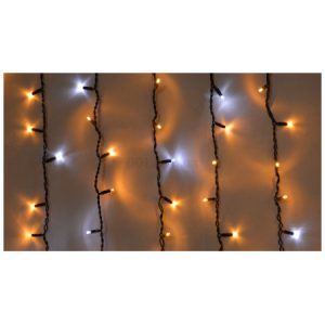 Гірлянда світлодіодна зовнішня ICICLE 108 LED бахрома 2×1м 27 білий flash жовтий/чорний IP44 EN, Delux