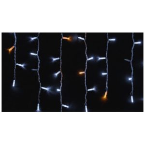Гірлянда світлодіодна зовнішня ICICLE 75 LED 2×0,7м 18 жовтий flash білий/білий IP44 EN, Delux