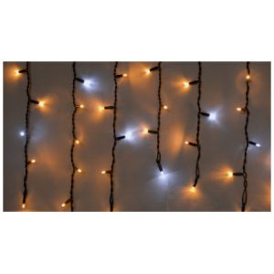 Гірлянда світлодіодна зовнішня ICICLE 75 LED 2×0,7м 18 білий flash жовтий/чорний IP44 EN, Delux