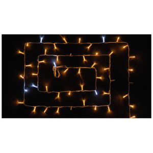 Гірлянда світлодіодна зовнішня STRING 100 LED 10м (2×5м) 20 білий flash жовтий/прозорий IP44 EN, Delux