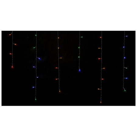 Гірлянда світлодіодна внутрішня ICICLE С 100 LED бахрома 3,2×0,7м мульти/прозорий IP20, Delux