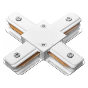 Конектор X-подібний для шинопроводу 1-фазного білий 2XC, Delux