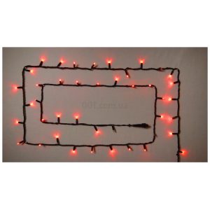 Гірлянда світлодіодна зовнішня STRING 100 LED 10м (2×5м) червоний/чорний IP44 EN, Delux