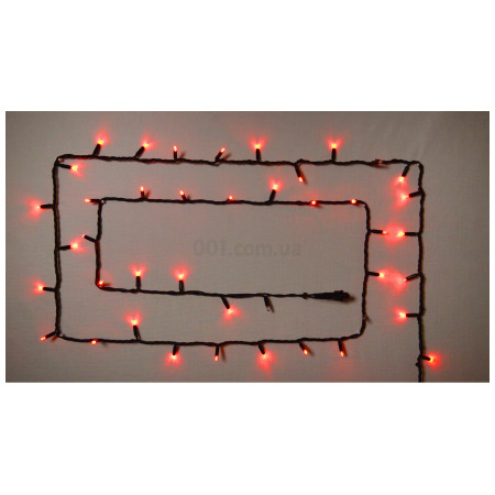 Гірлянда світлодіодна зовнішня STRING 100 LED 10м (2×5м) червоний/чорний IP44 EN, Delux