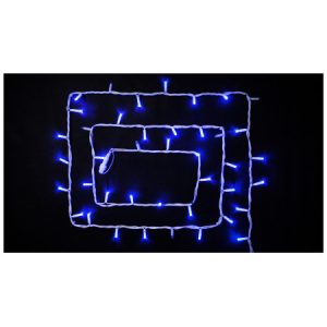 Гірлянда світлодіодна зовнішня STRING 100 LED 10м (2×5м) синій/білий IP44 EN, Delux