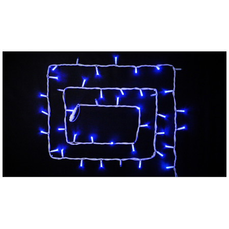 Гірлянда світлодіодна зовнішня STRING 100 LED 10м (2×5м) синій/білий IP44 EN, Delux